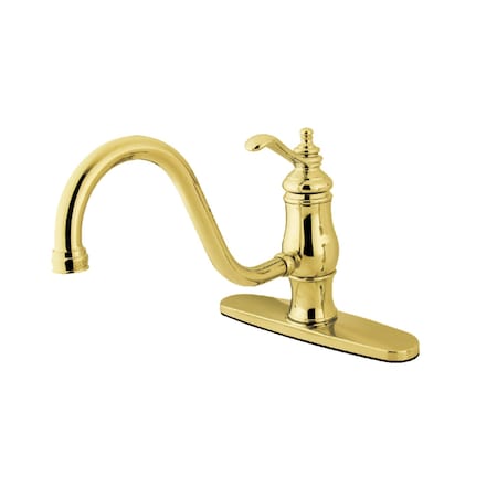 KS1572TLLS Heritage 8 Sgl-Handle Kitchen Faucet W/out Sprayer, Brass